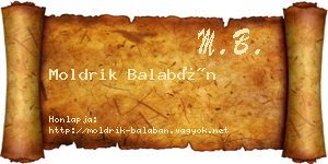 Moldrik Balabán névjegykártya